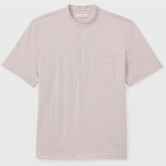 Short Sleeve Striped Knit Popover Shirt - New With Tags - NEVER WORN -White Base - Picture 4 of 4